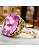 14k żółte złoto Ametyst Pierścionek Styl Vintage vrc130y